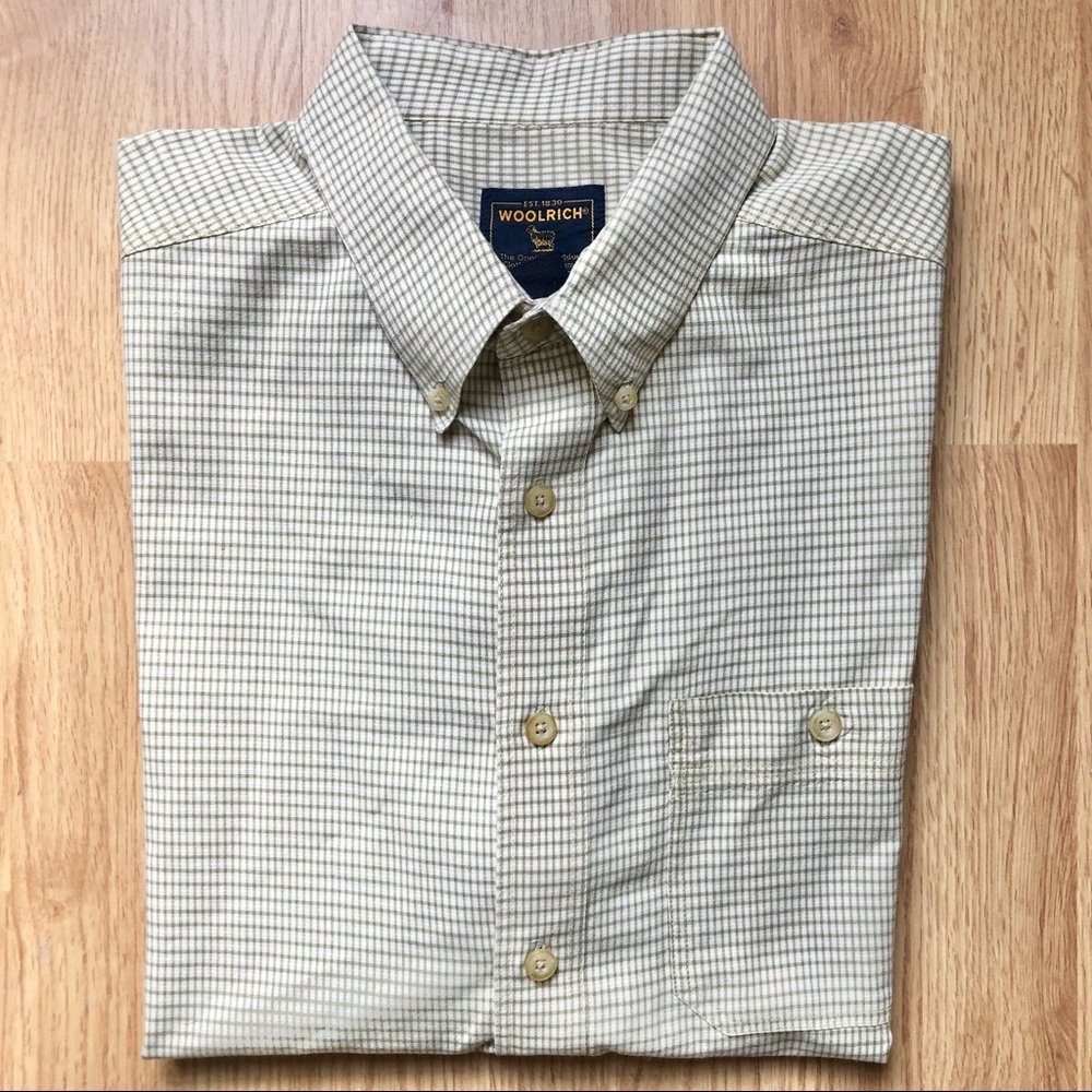 Woolrich Mens Tan Short Sleeve Button Down Shirt XL